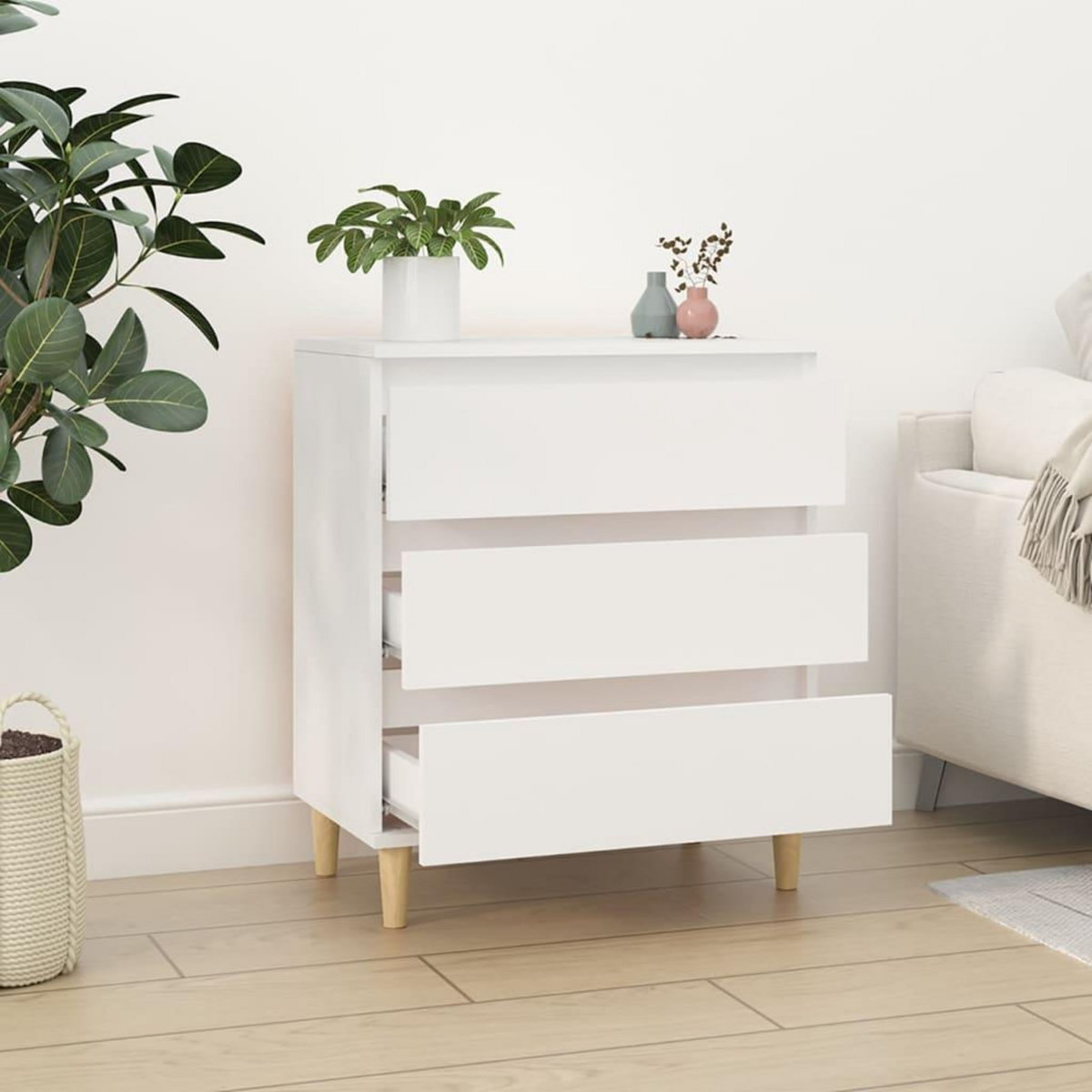 VIDAXL Buffet Blanc 60x35x70 cm Bois d'ingenierie