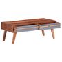 Voir la diapositive 2 : VIDAXL Table basse gris 110x50x40 cm bois massif
