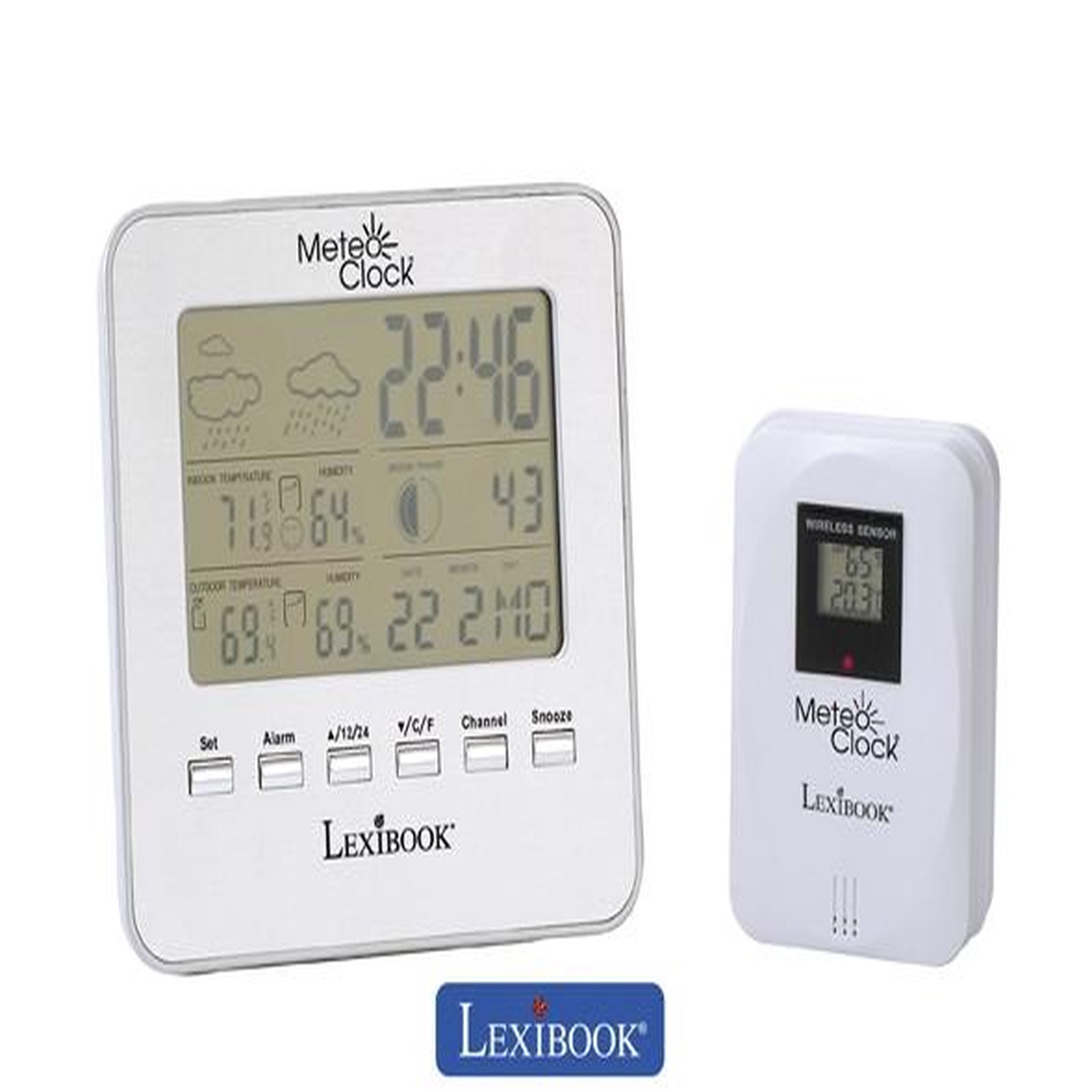 Voir la diapositive 2 : Lexibook Station meteo MeteoClock Silver