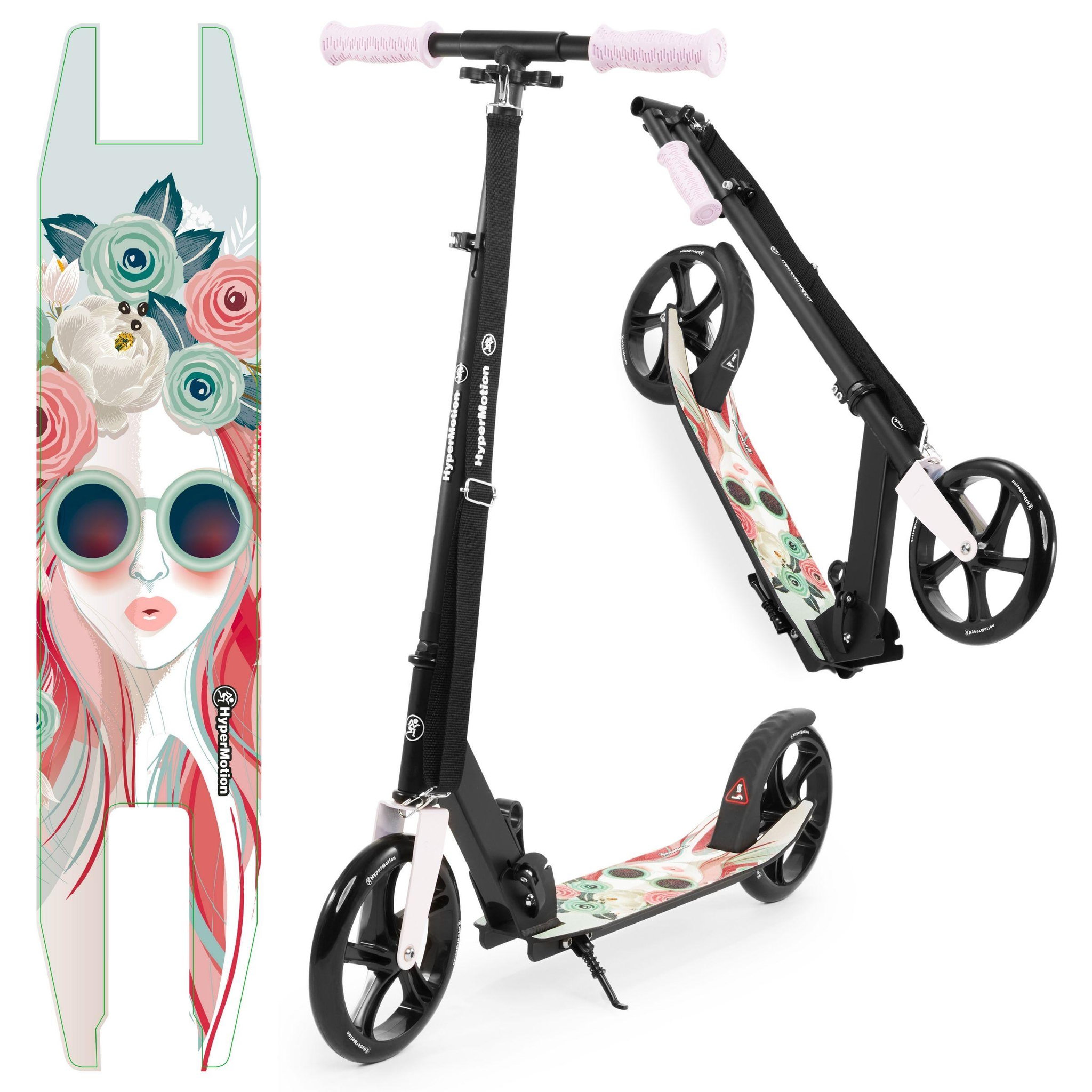 HYPERMOTION Trottinette Enfant +7 ans 100kg, Pliable - Hauteur réglable 88/93/98cm - ABEC-7 Roues 200 mm