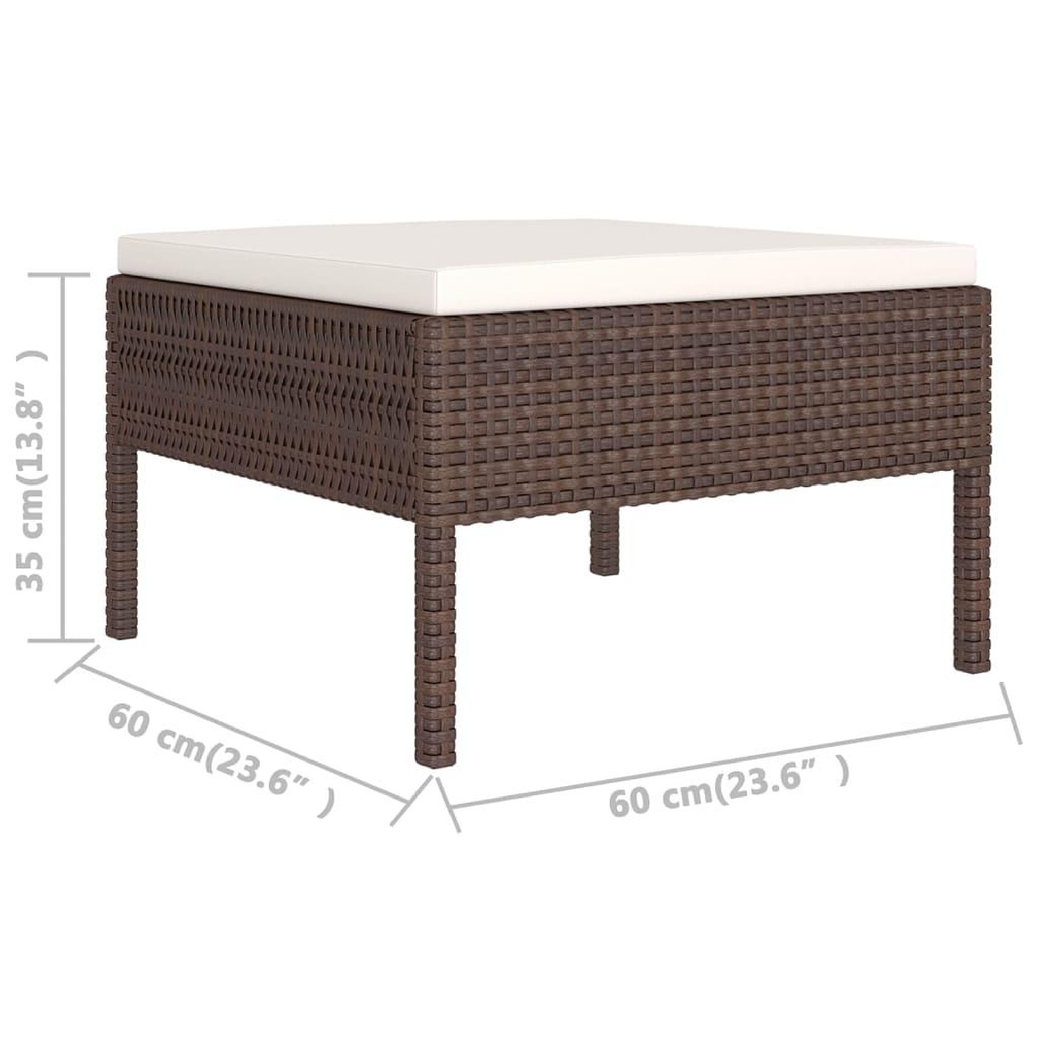 Voir la diapositive 6 : VIDAXL Salon de jardin 12 pcs avec coussins Resine tressee Marron