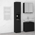 VIDAXL Armoire de salle de bain noir 32x34x188,5 cm bois d'ingenierie