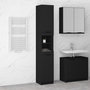 Voir la diapositive 1 : VIDAXL Armoire de salle de bain noir 32x34x188,5 cm bois d'ingenierie
