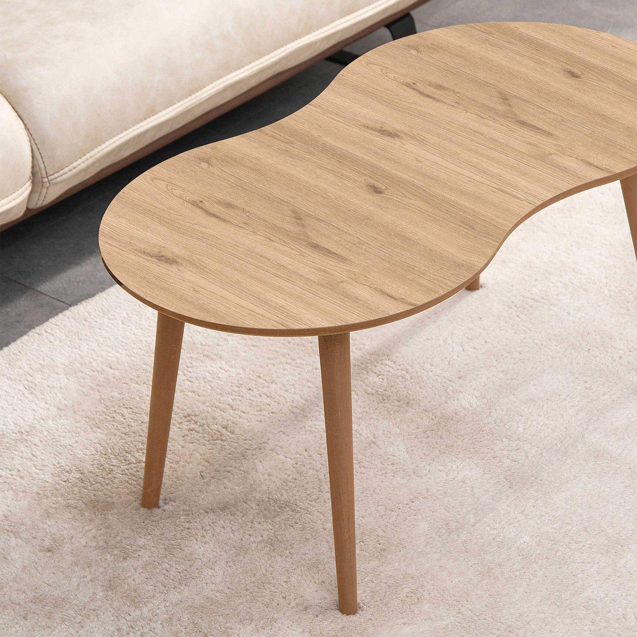 Voir la diapositive 3 : Habitat et Jardin Table basse en bois  moon  99 x 54 x 45 cm - chêne