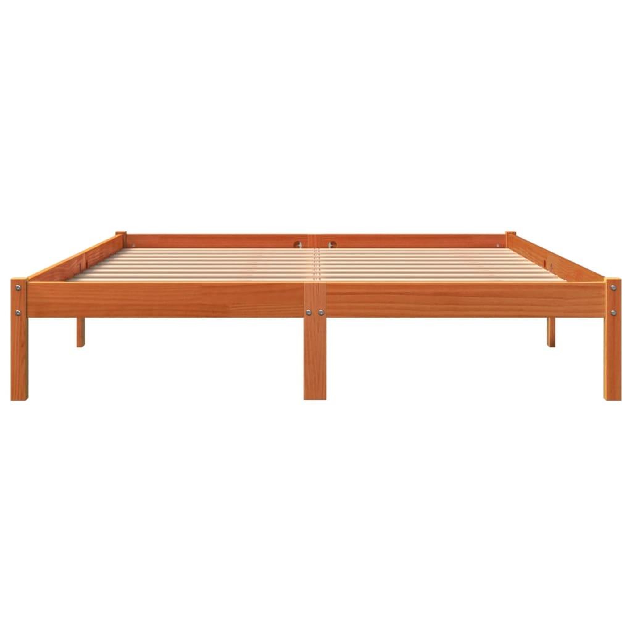 Voir la diapositive 4 : VIDAXL Cadre de lit sans matelas cire marron 150x200cm bois pin massif