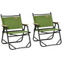 Voir la diapositive 1 : OUTSUNNY Lot de 2 chaises de plage camping pliantes - structure en aluminium avec sac de transport - dim. 55L x 55l x 66H cm vert