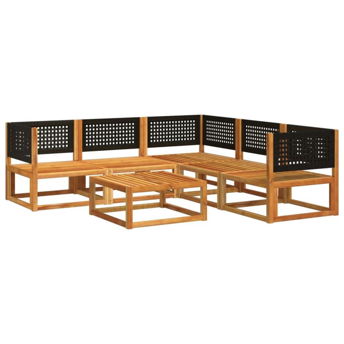 VIDAXL Salon de jardin avec coussins 6 pcs bois d'acacia solide