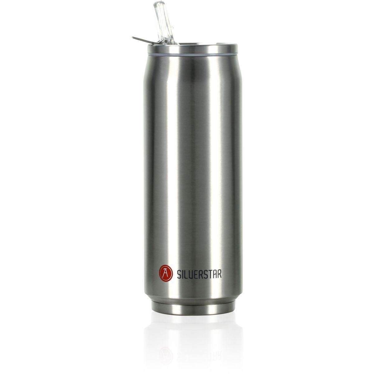 Les Artistes Mug isotherme Pull metal argent brillant 500ml