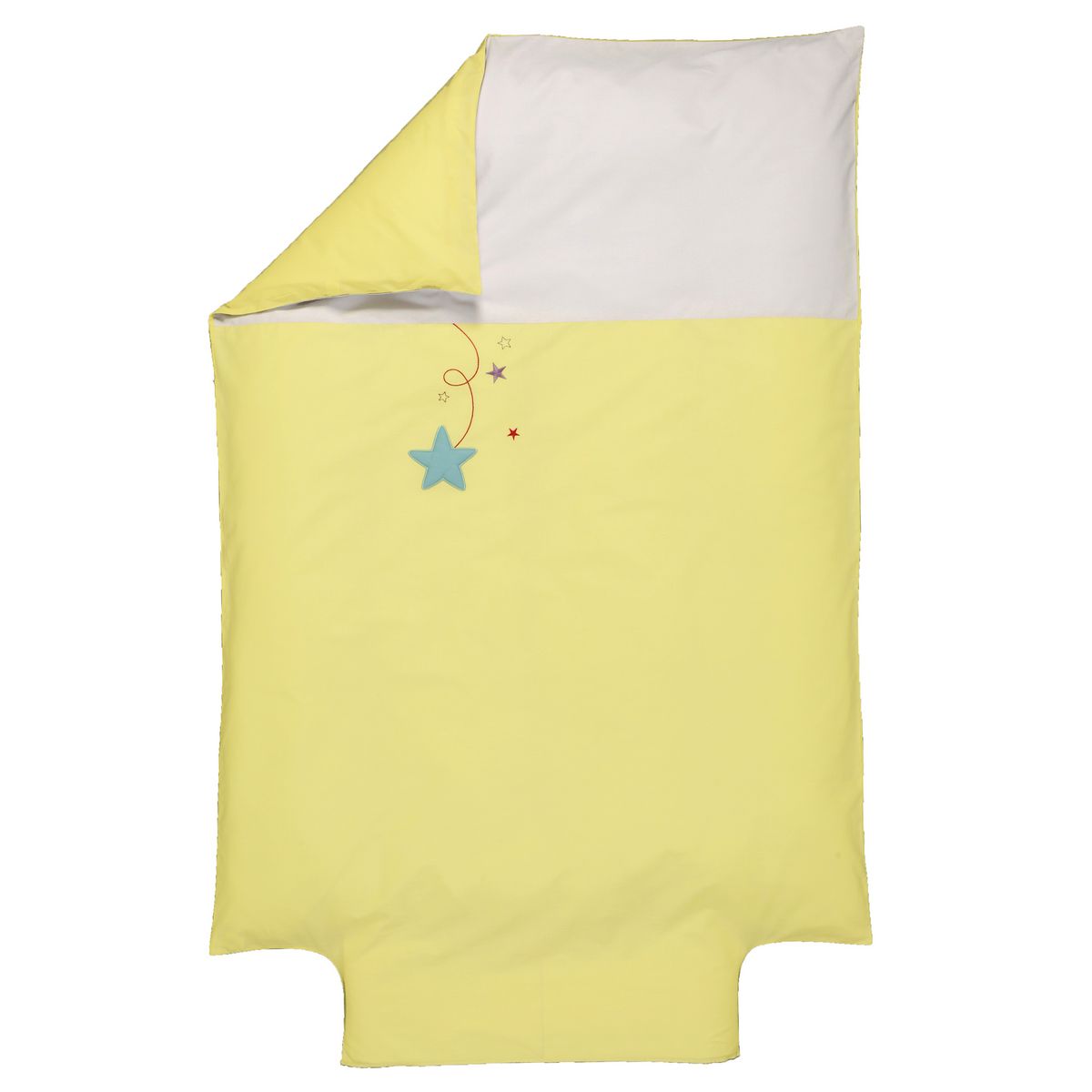 PTIT BASILE Housse de couette Bébé coton Bio 100x140 cm Pluie d'étoiles