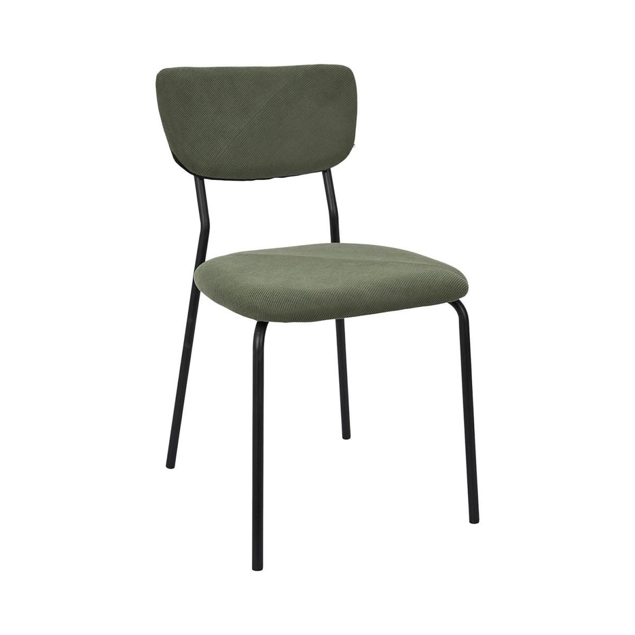 Voir la diapositive 2 : The Home Deco Factory Lot de 4 chaises côtelées  jules  78cm vert