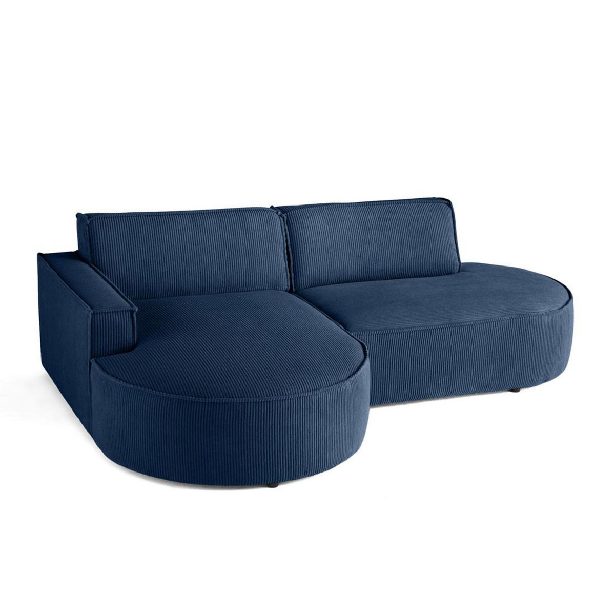 LISA DESIGN Spiaggia - canapé d'angle gauche - forme arrondie - 4 places - en velours côtelé