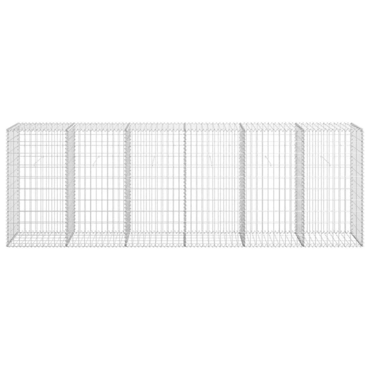 VIDAXL Mur en gabion avec couvercles Acier galvanise 300 x 50 x 100 cm
