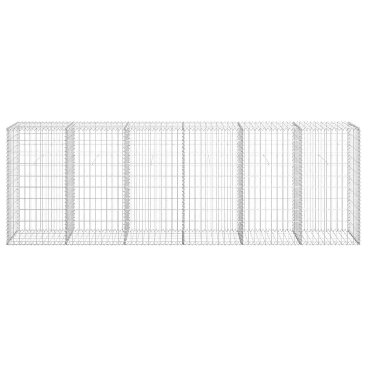 VIDAXL Mur en gabion avec couvercles Acier galvanise 300 x 50 x 100 cm
