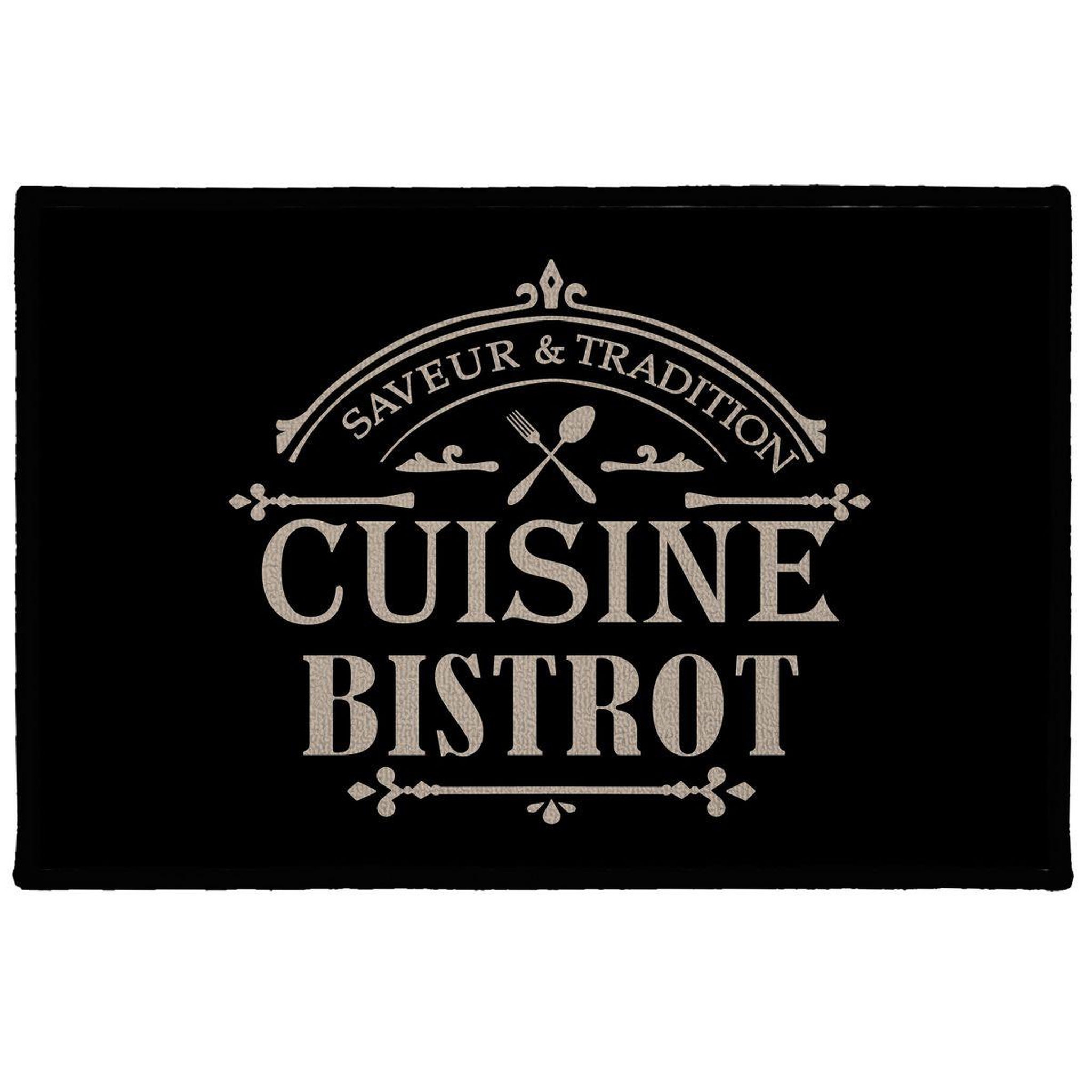 Douceur d'Intérieur Tapis de cuisine  saveur  40x60cm noir