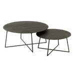 Paris Prix Lot de 2 Tables Basses Gigognes en Teck  Lucille  80cm Noir