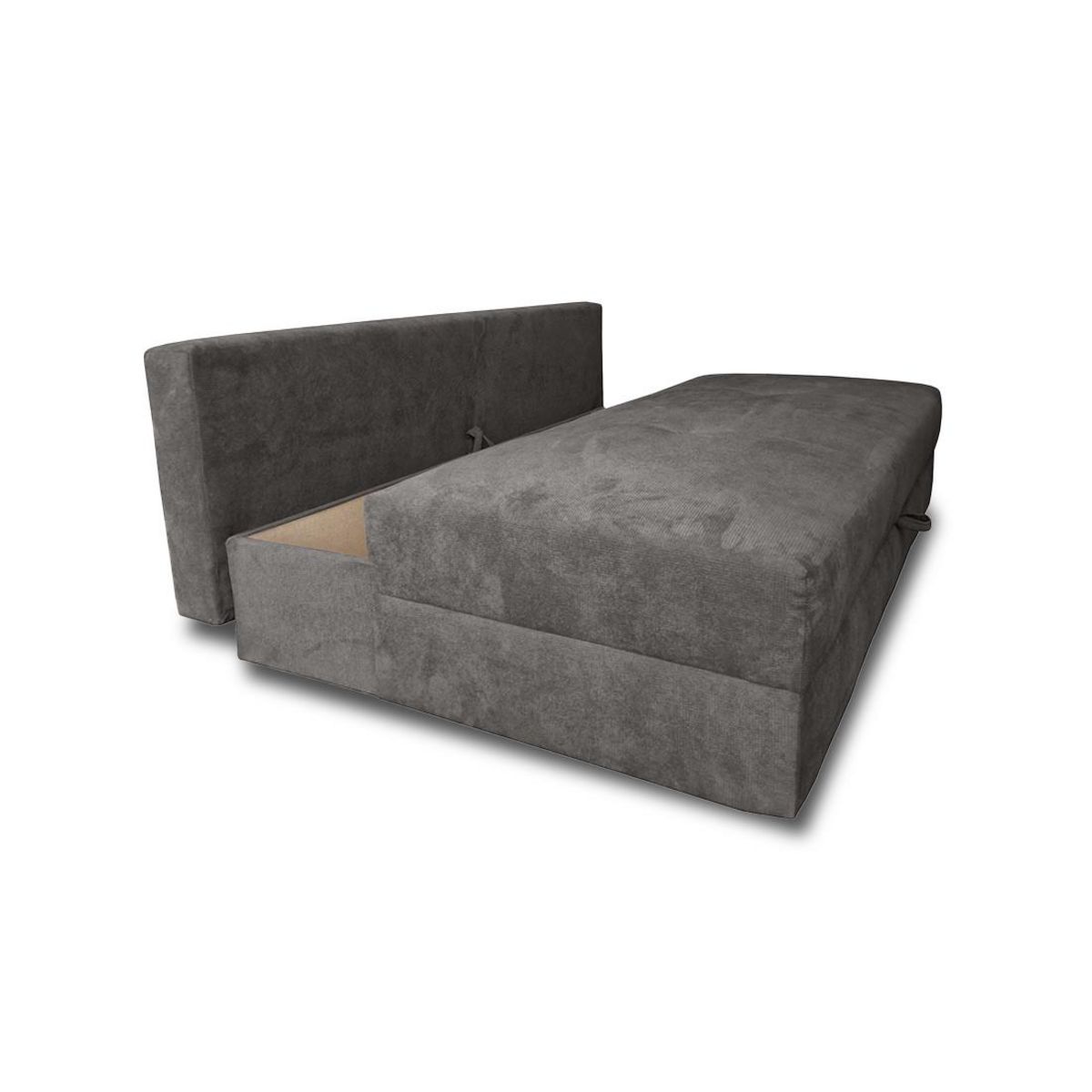 BEST MOBILIER Lucina - canapé droit 3 places - convertible avec coffre - en velours