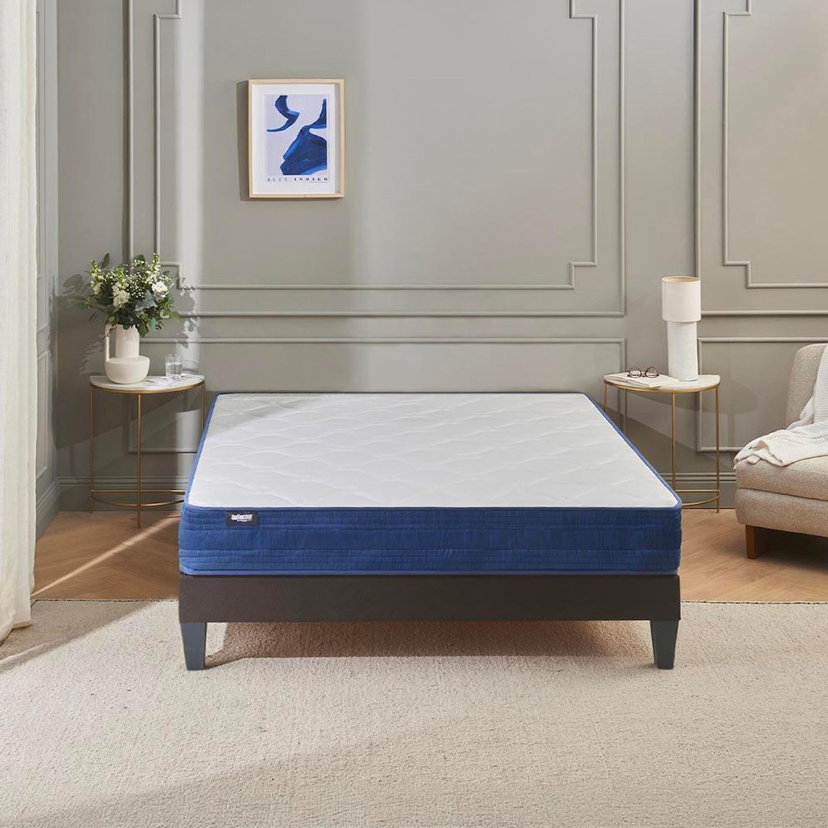 BELLECOUR BELLECOUR LITERIE | Ensemble QUINCONCES | Matelas Ressorts ensachés + Sommier Bois