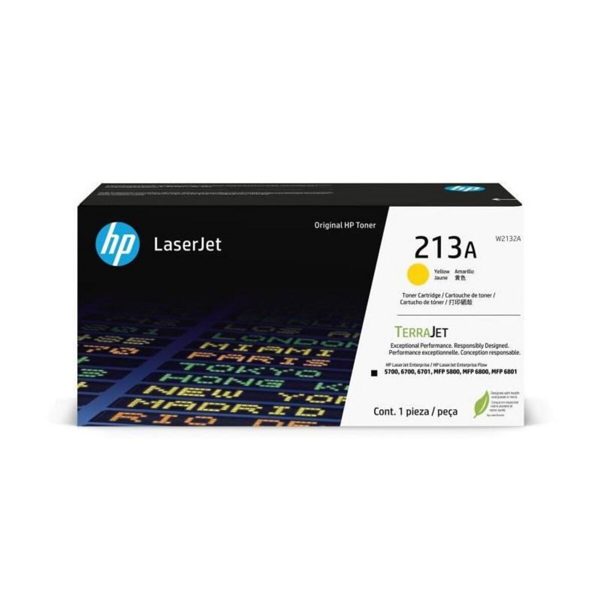 HP Cartouche de Toner HP 213A Jaune Authentique (W2132A) pour HP LaserJet Enterprise 5700 / 6700 / MFP 5800 / 6800 /6801