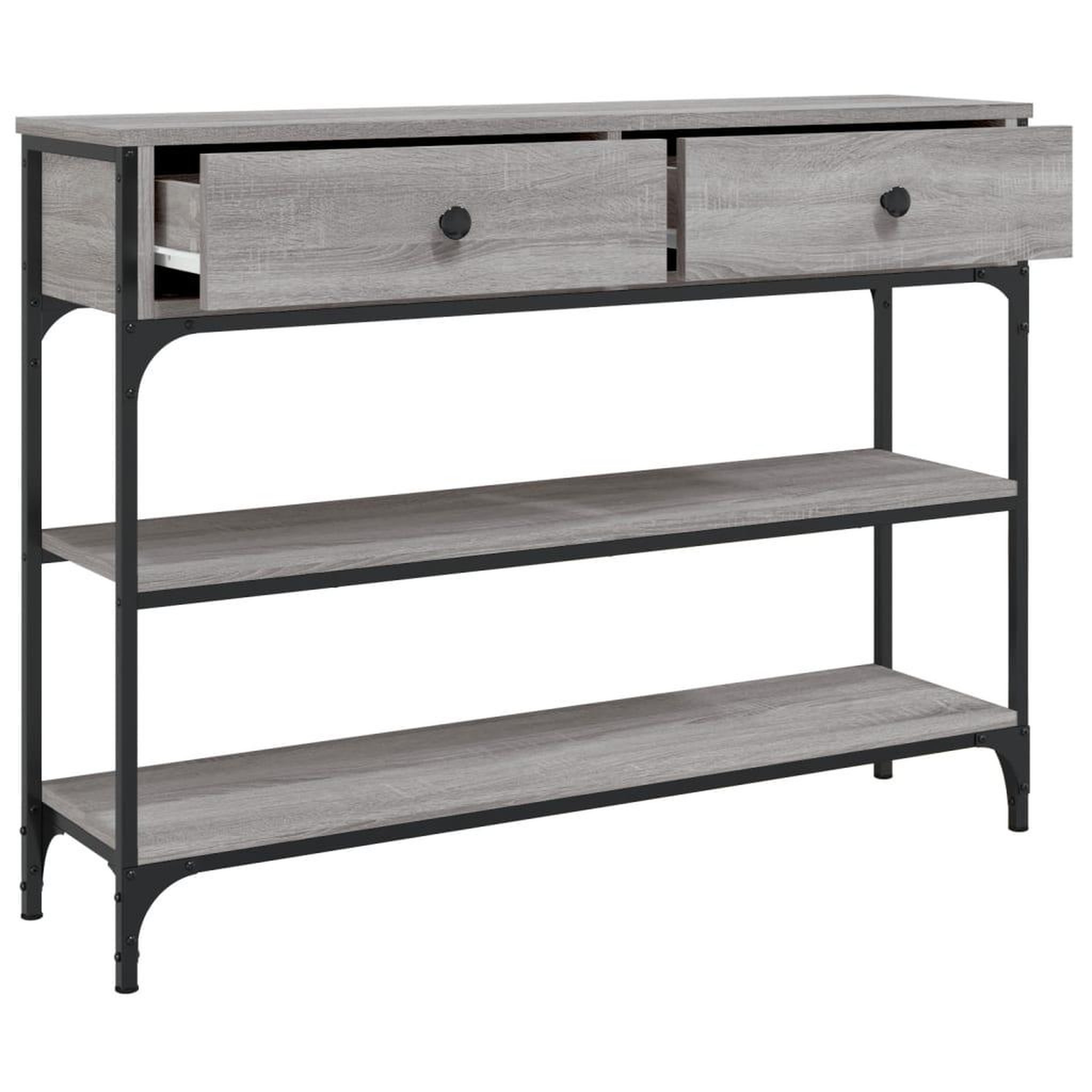 Voir la diapositive 5 : VIDAXL Table console sonoma gris 100x25x75 cm bois d'ingenierie