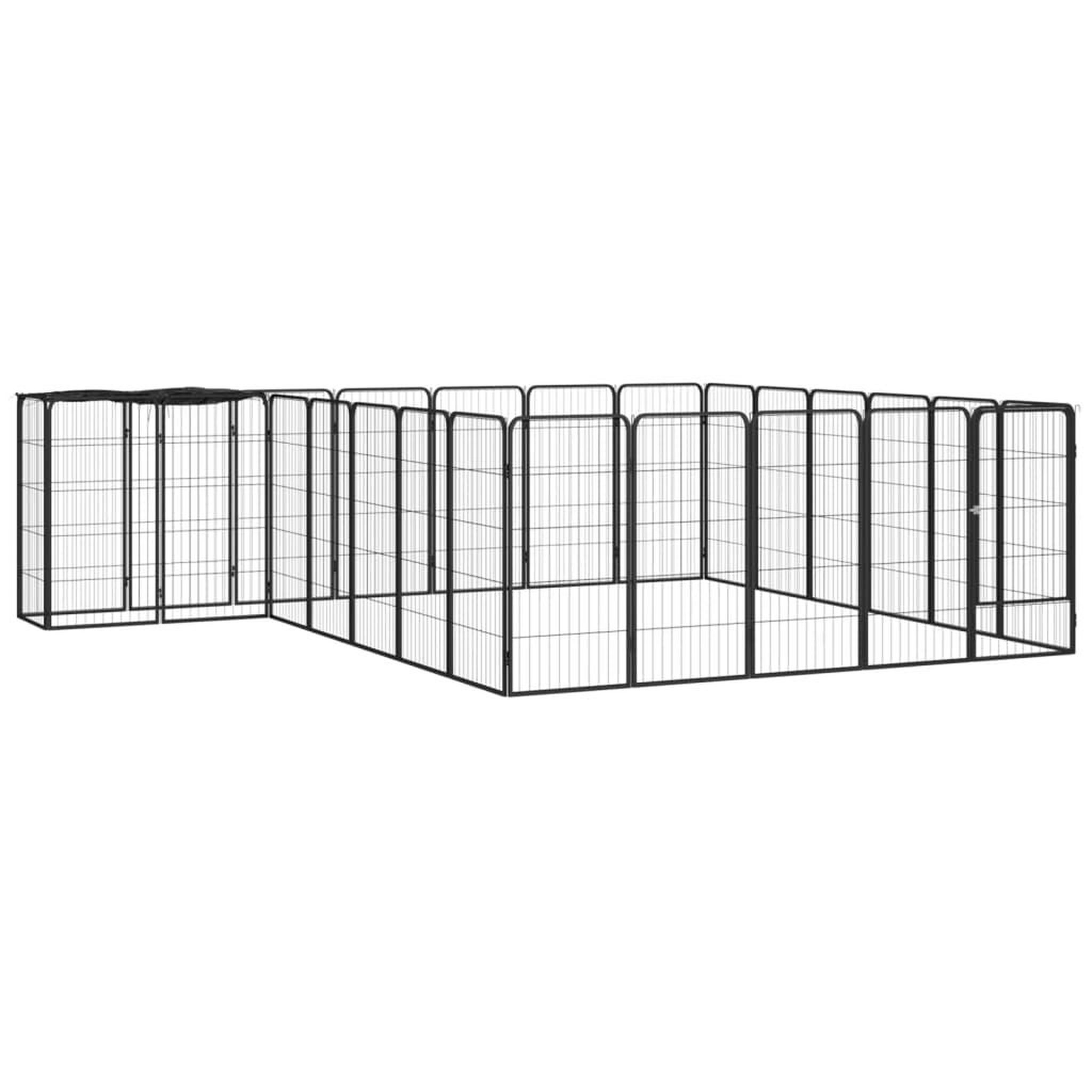 VIDAXL Parc pour chien 26panneaux Noir 50x100cm Acier enduit de poudre