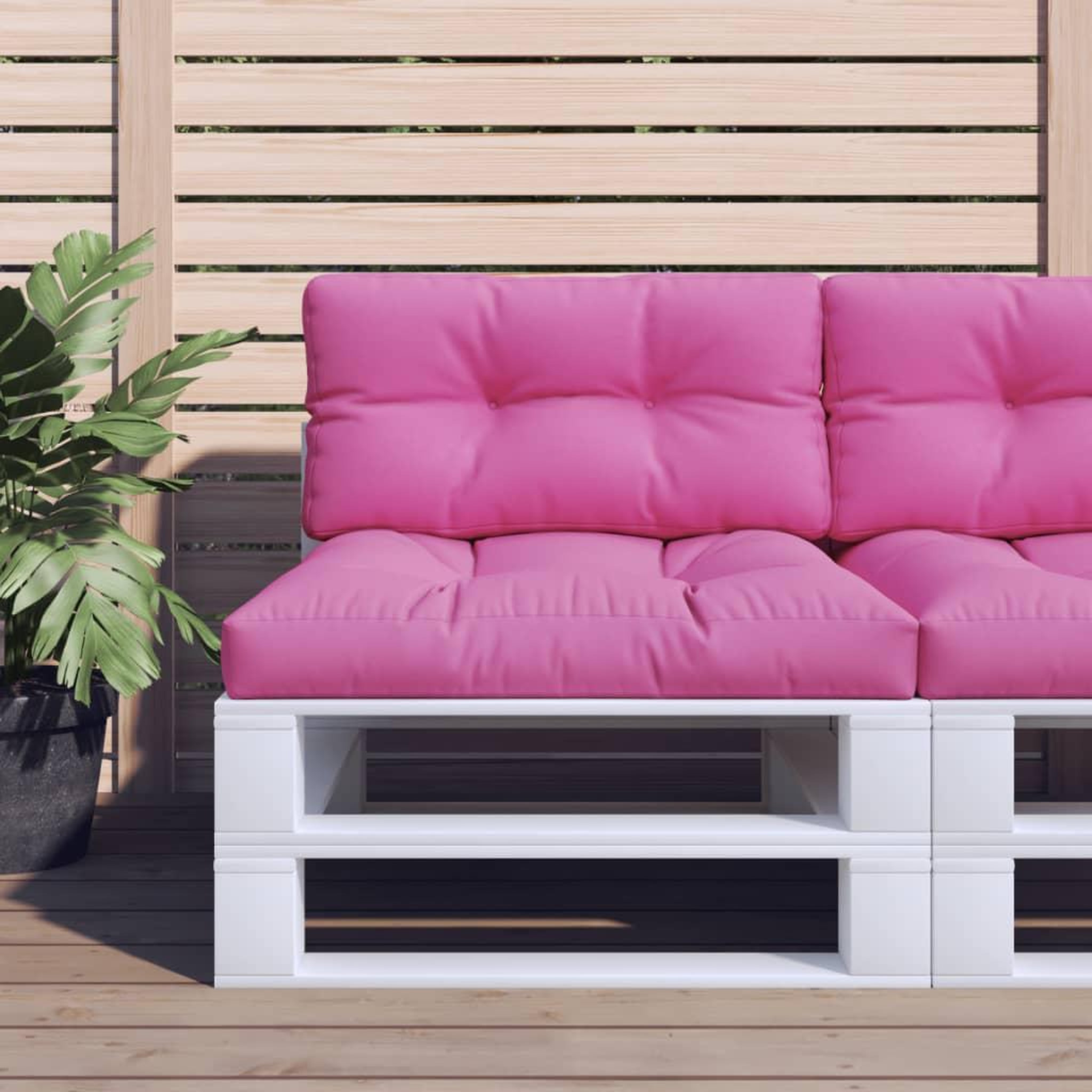 Voir la diapositive 1 : VIDAXL Coussins de palette lot de 2 rose tissu