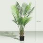 Voir la diapositive 3 : HOMCOM Plante artificielle intérieure palmier H.120cm 4 pieds 20 feuilles grand réalisme PE vert