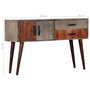 Voir la diapositive 6 : VIDAXL Table console Gris 120x35x75 cm Bois de manguier massif brut