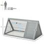 Voir la diapositive 3 : PAWHUT Clapier triangulaire de sol enclos extérieur niche double porte dim. 116L x 62l x 52,5H cm métal bois sapin gris