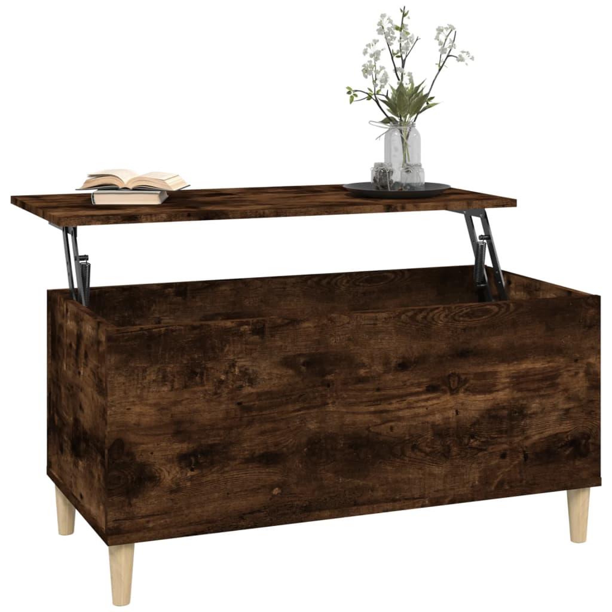 Voir la diapositive 5 : VIDAXL Table basse Chene fume 90x44,5x45 cm Bois d'ingenierie