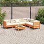 Voir la diapositive 3 : VIDAXL Salon de jardin 7 pcs avec coussins cire marron bois pin massif