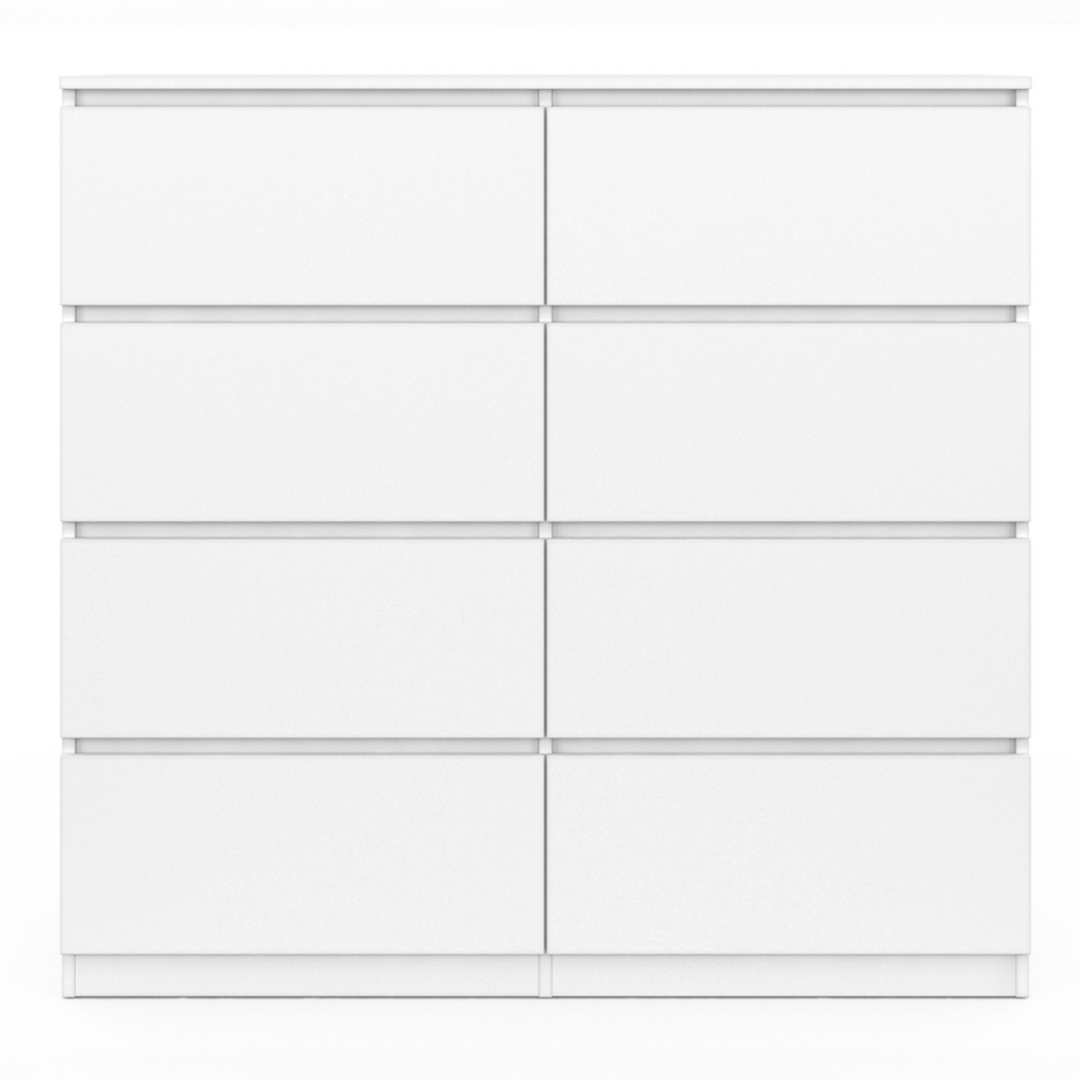 ID MARKET Commode 8 tiroirs TOMI 110 cm bois blanc