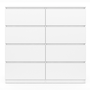 Voir la diapositive 3 : ID MARKET Commode 8 tiroirs TOMI 110 cm bois blanc