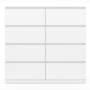 Voir la diapositive 3 : ID MARKET Commode 8 tiroirs TOMI 110 cm bois blanc