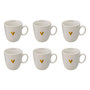 Voir la diapositive 1 : SECRET DE GOURMET Lot de 6 Mugs en Céramique  The Floral  30cl Blanc