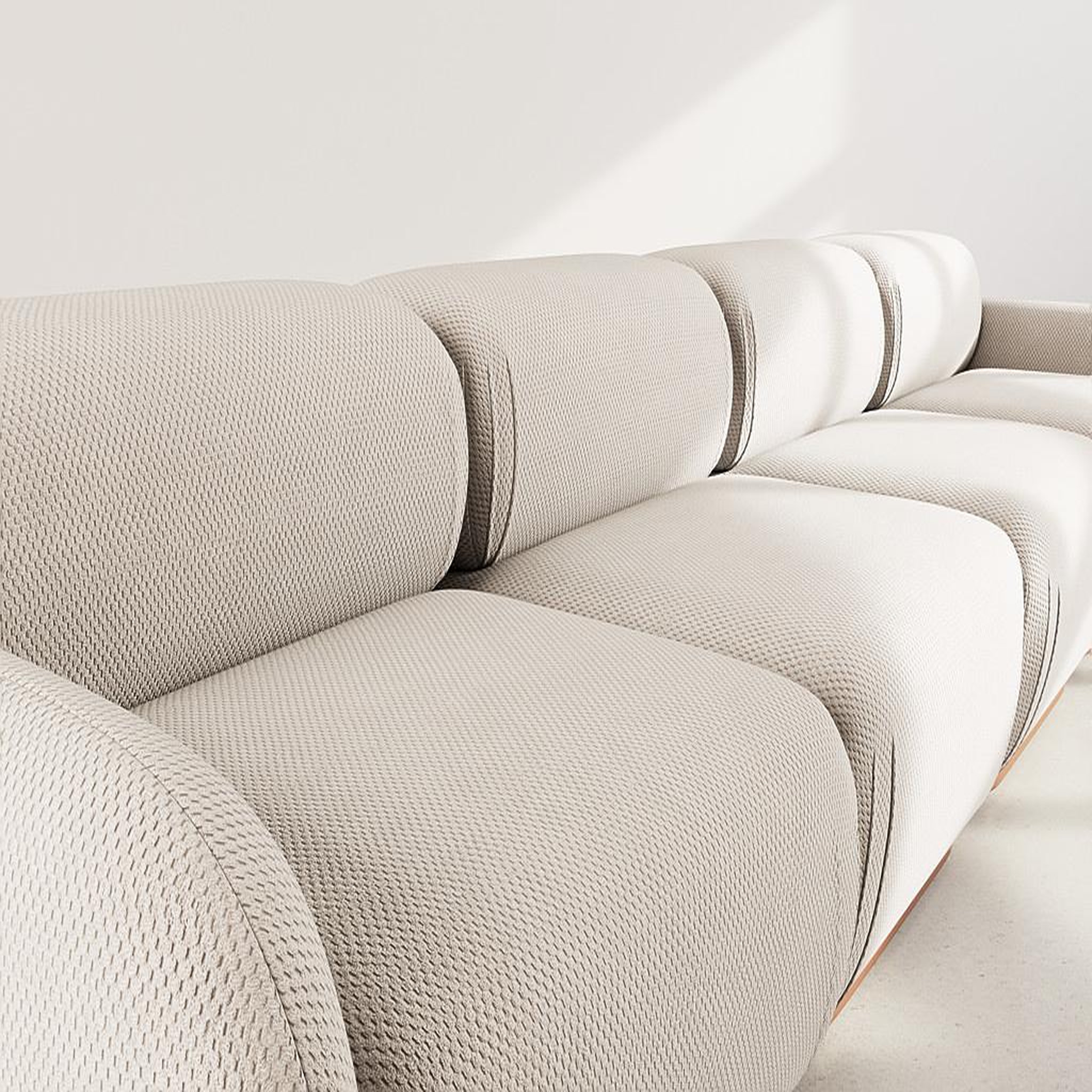 Voir la diapositive 5 : LISA DESIGN Penelope - canapé droit modulable 4 places en velours texturé