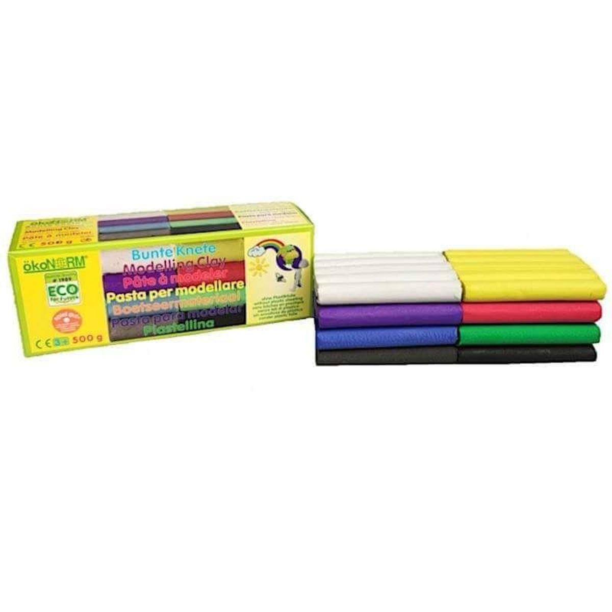 ÖKONORM Coffret de pâte à modeler 8 couleurs - 500 g