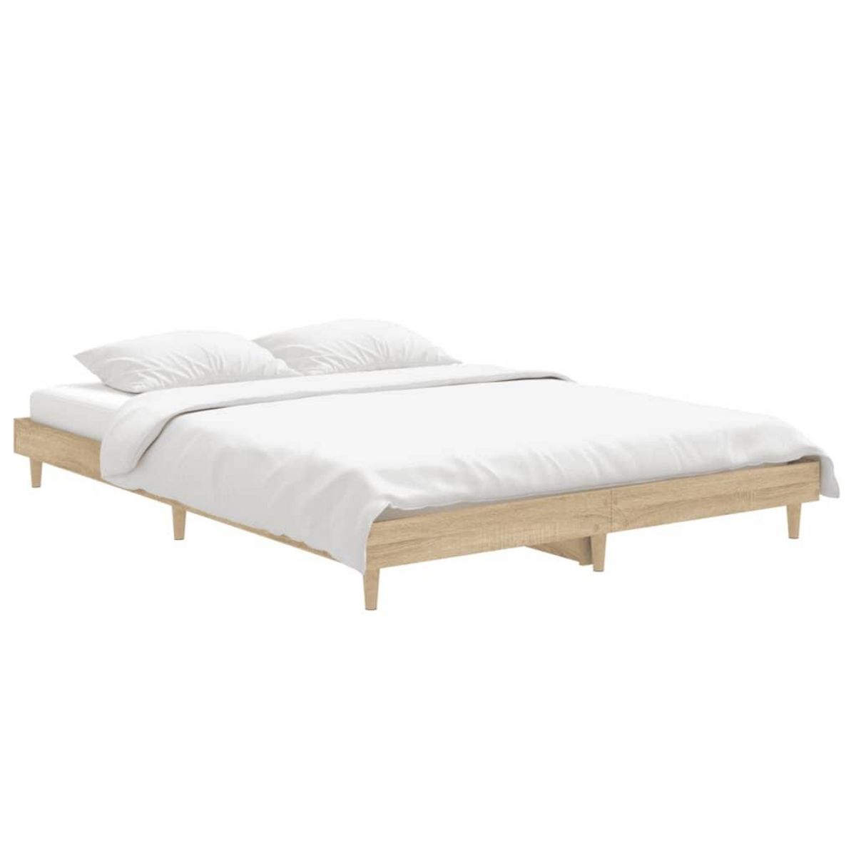 VIDAXL Cadre de lit sans matelas chene sonoma 140x190 cm