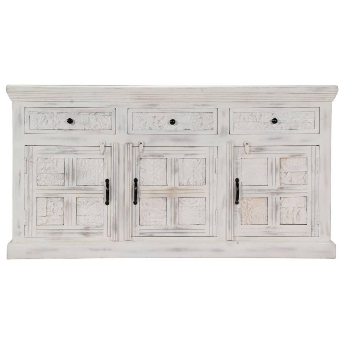 VIDAXL Buffet Blanc 140x40x74 cm Bois de manguier massif