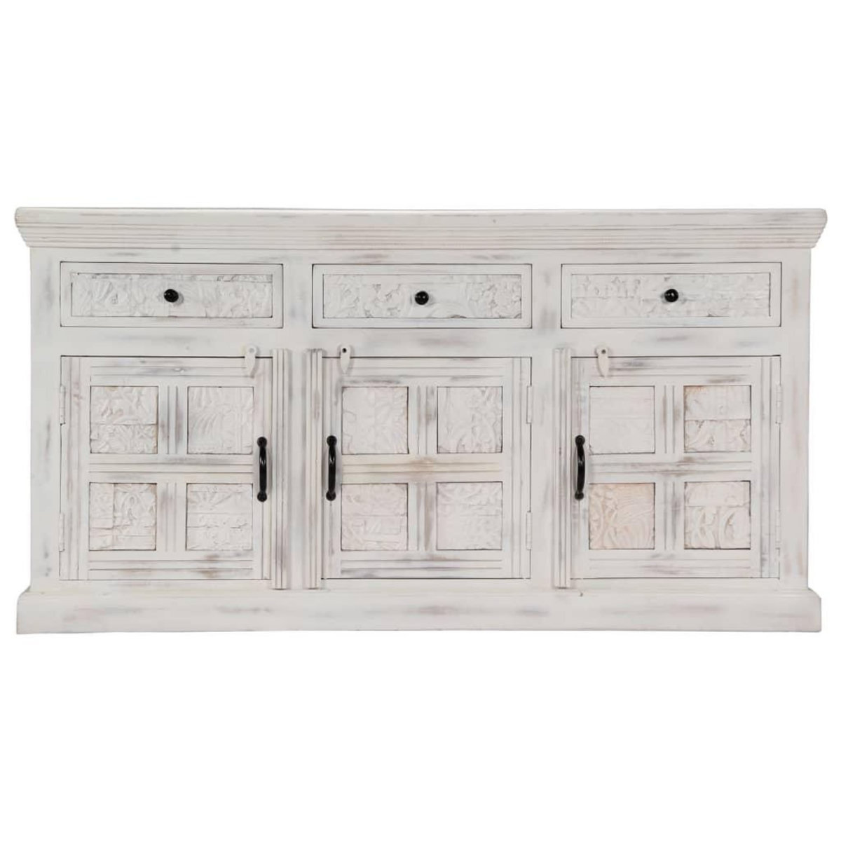 VIDAXL Buffet Blanc 140x40x74 cm Bois de manguier massif