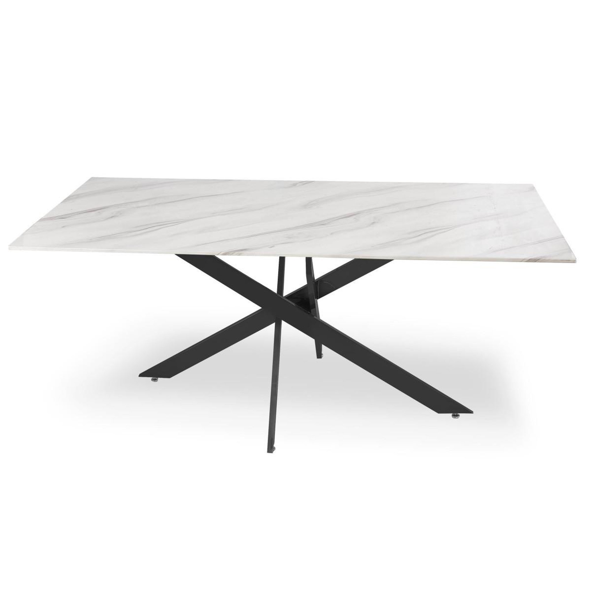 Voir la diapositive 2 : Paris Prix Table de repas design  nalou  180cm blanc & noir