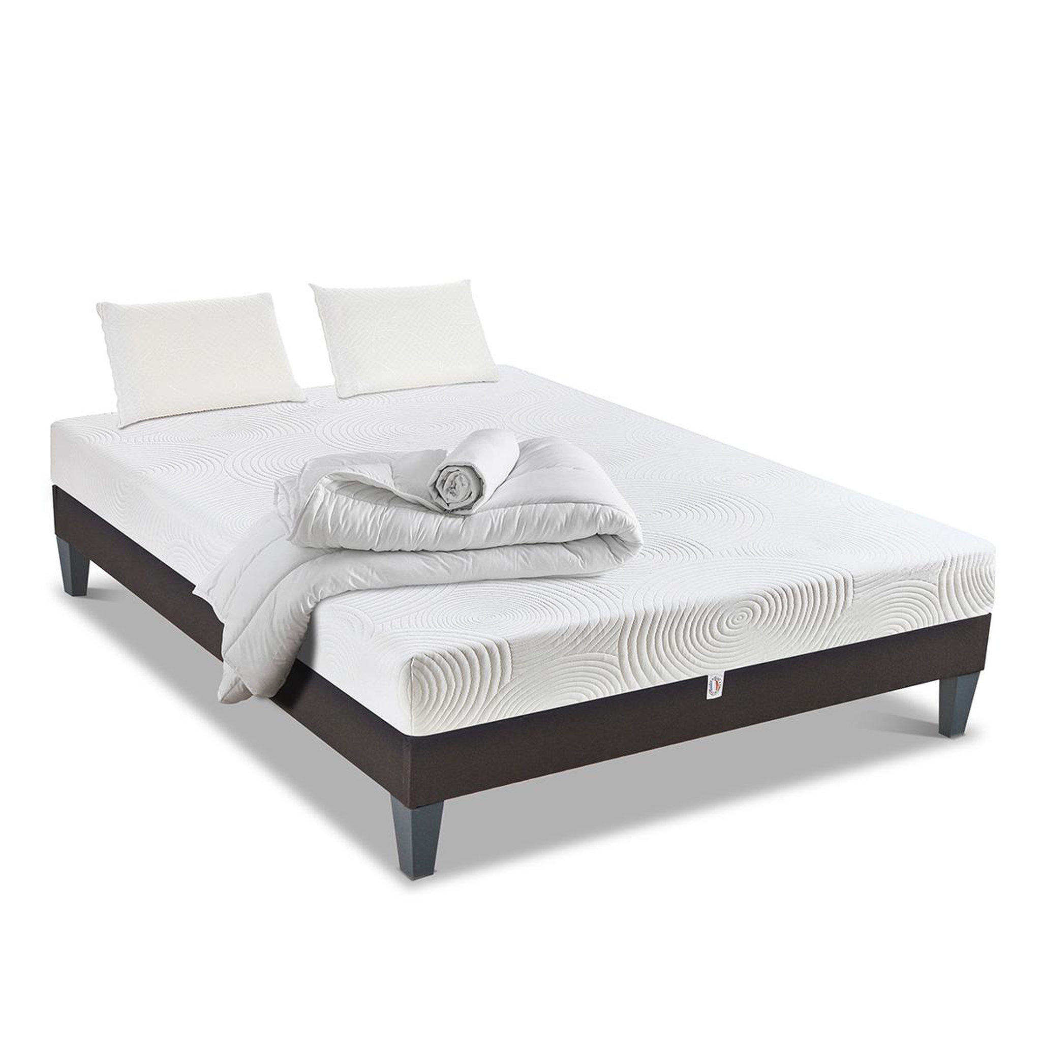 Voir la diapositive 3 : BELLECOUR Bellecour literie | pack prêt à dormir vosges | matelas mousse haute densité + sommier + accessoires