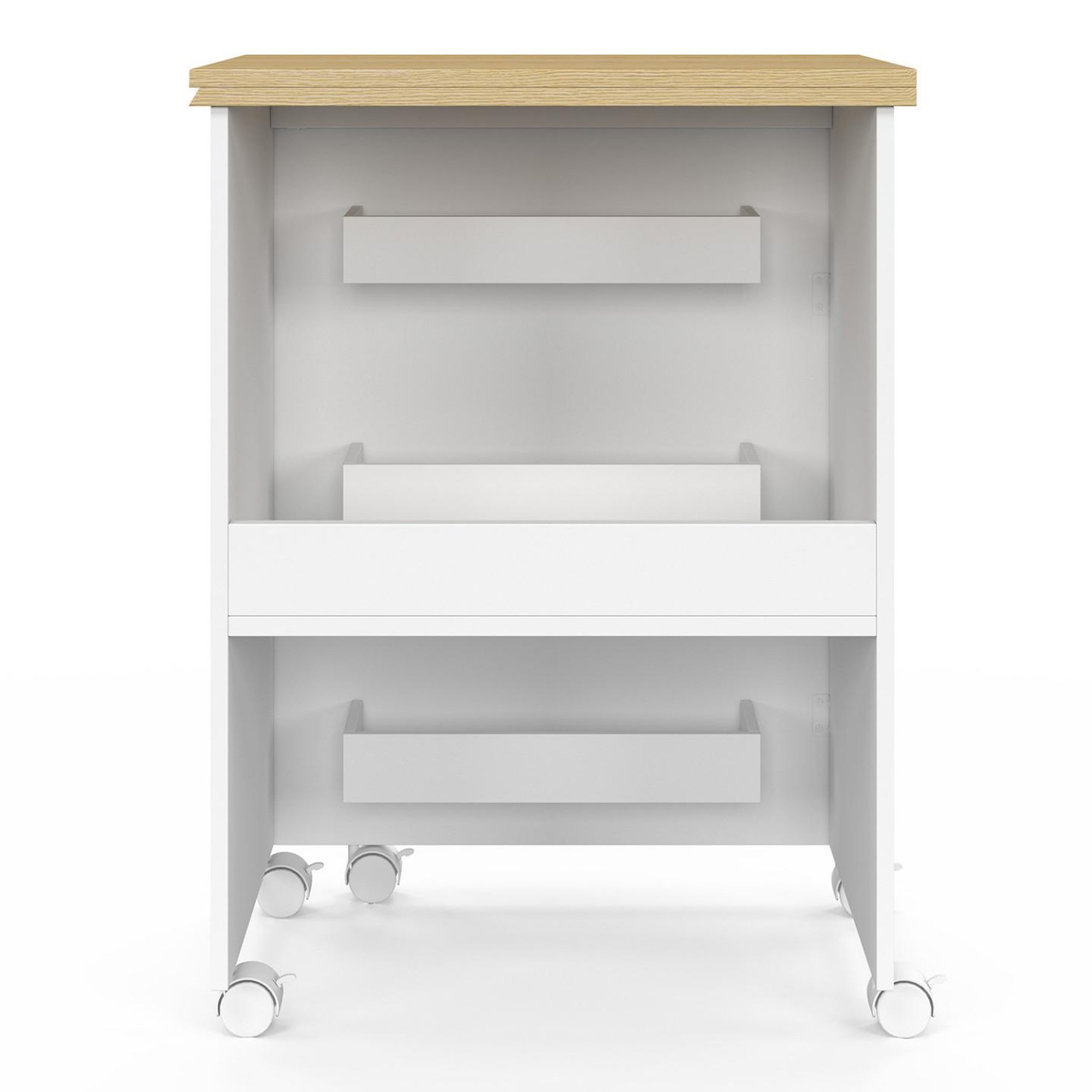 Voir la diapositive 4 : ID MARKET Table de couture pliable à roulettes meuble pour machine à coudre avec 4 étagères