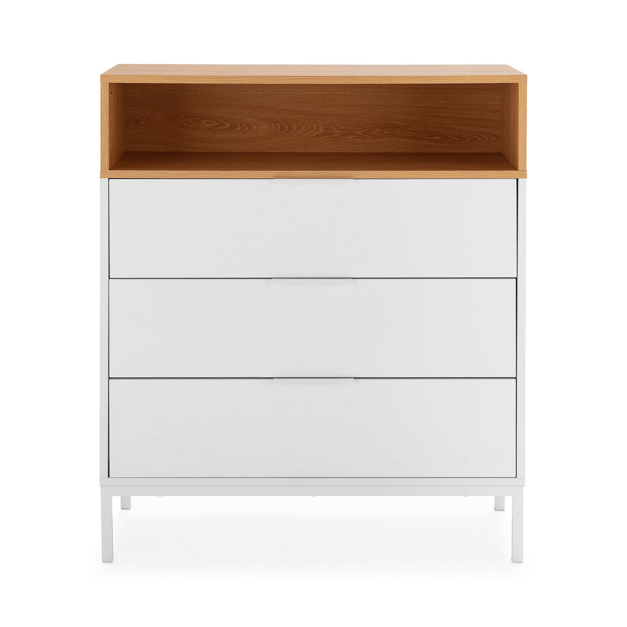 Voir la diapositive 4 : VS VENTA-STOCK Commode Nieve 3 tiroirs couleur Blanc