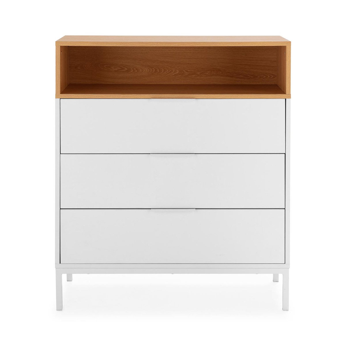 VS VENTA-STOCK Commode Nieve 3 tiroirs couleur Blanc