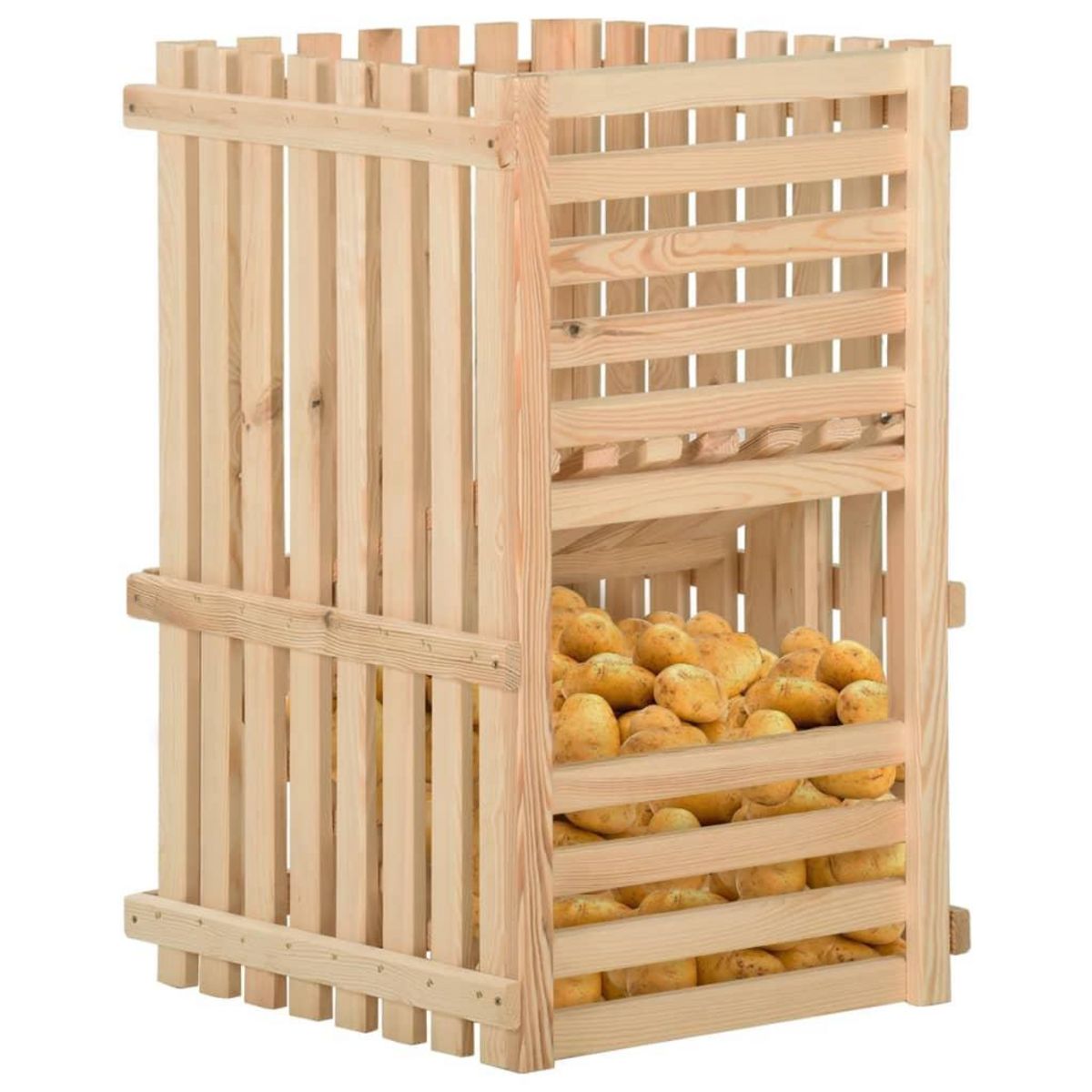 VIDAXL Boîte a pommes de terre 50x50x50 cm Bois de pin solide