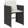 Voir la diapositive 5 : VIDAXL Ensemble a manger de jardin 9pcs coussins noir resine tressee