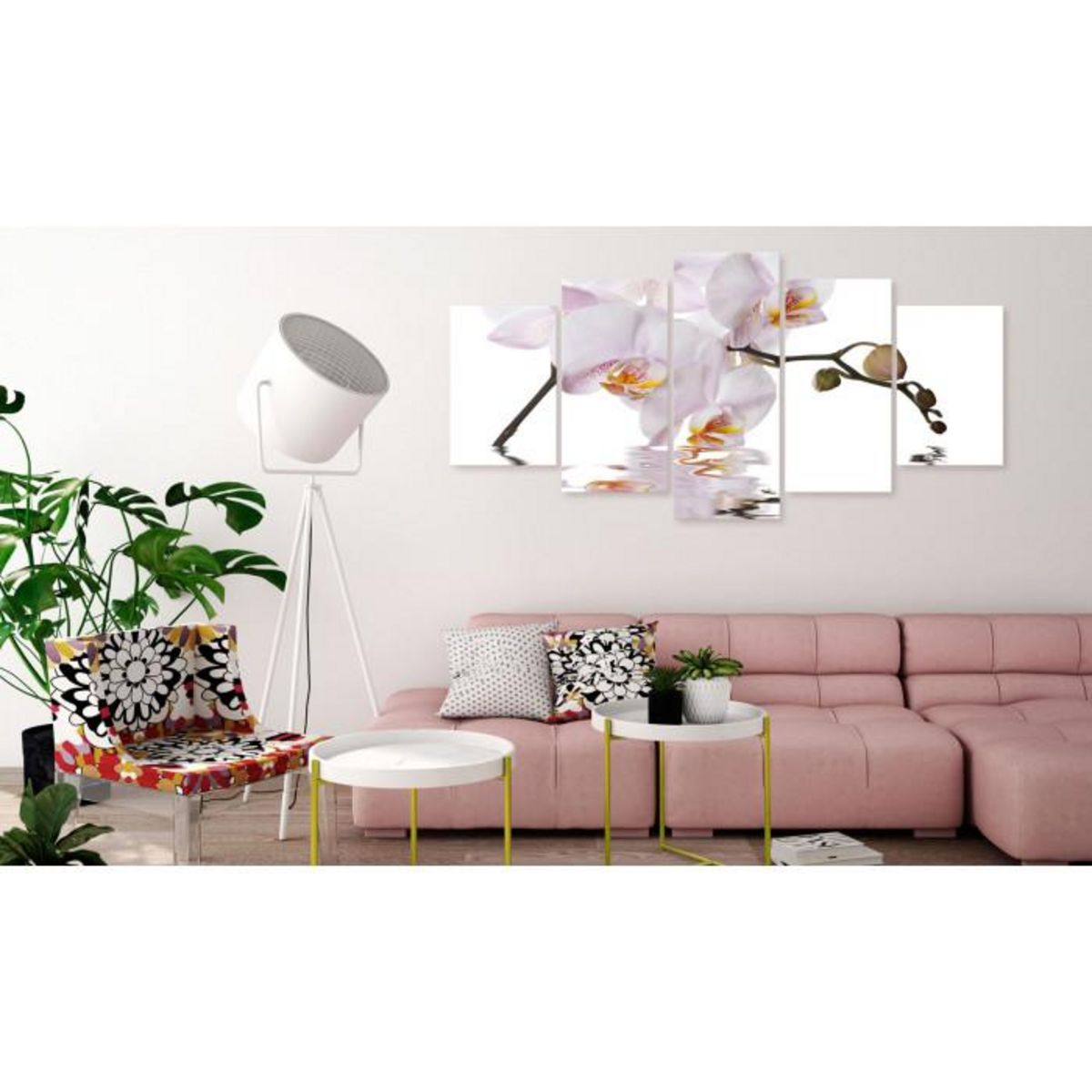 Paris Prix Tableau Imprimé 5 Panneaux  Delightful Orchid Wide