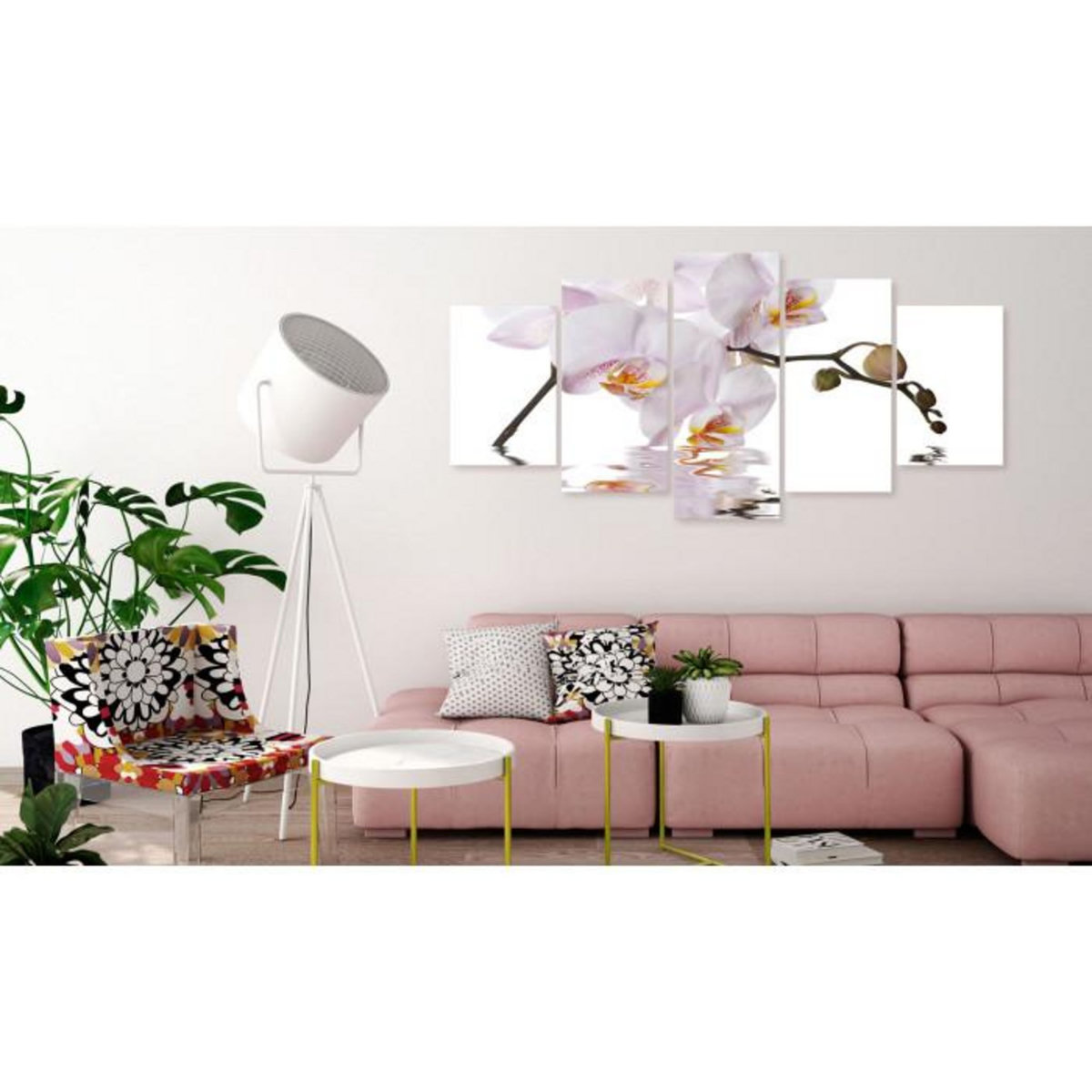 Paris Prix Tableau Imprimé 5 Panneaux  Delightful Orchid Wide