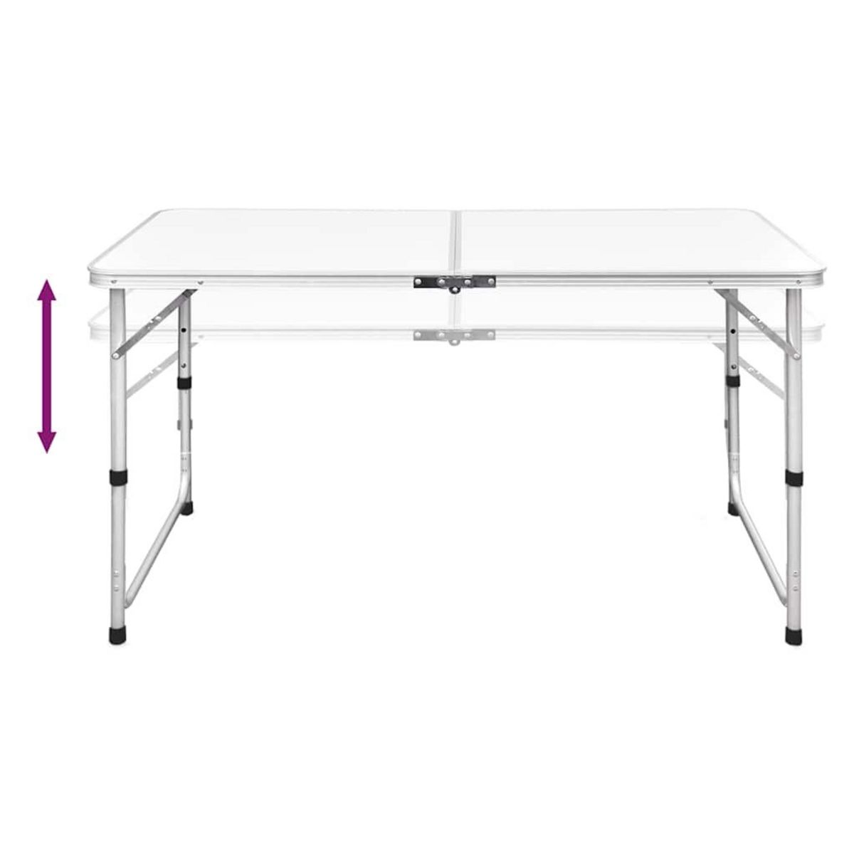 VIDAXL Table pliable de camping Hauteur reglable Aluminium 120x60 cm