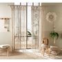 Voir la diapositive 2 : TOILINUX Lot de 2 Rideaux à fil détails macramé Rituality - L. 90 x H. 200 cm - Beige